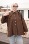 Brown Buttoned Wide Sleeve Shirt