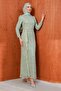 Mint Green Lace Guipure Embroidered Evening Dress - 4