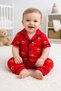 100% Cotton Short Sleeve Buttoned Summer Mini Hero Patterned Baby Boy Pajama Set - 3