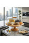 Rubberwood Cake Dome with Glass Lid, 32.5cm Large Cake Stand, Wooden Dessert Display Stand - 6
