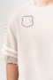 Borderline Stripe Design and Fringed Crew Neck Oversize T-Shirt - 5