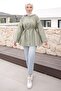 Khaki Pleated Tie-Front Tunic - 2