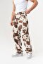 Cavalier Pattern Detailed Baggy Jean Trousers - 5
