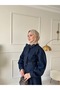 Lace-Up Balloon Sleeve Blouse-Skirt Denim Casual Women's Set - 6