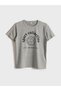 Lcw Kids Gray Crew Neck Printed Short Sleeve Boys T-Shirt