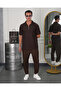 Zipper Detailed Ribbed Oversize Top and Bottom Set