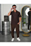 Zipper Detailed Ribbed Oversize Top and Bottom Set - 3