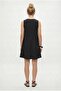 Women's Cody Soft Nubuck Cupra Woven Bell Cut Sleeveless Comfortable Anthracite Short Dress - 4