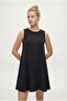 Women's Cody Soft Nubuck Cupra Woven Bell Cut Sleeveless Comfortable Anthracite Short Dress - 2