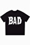Bad Printed Black Oversize Crew Neck T-Shirt
