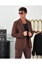 100% Cotton Linen Modern Fit Knitted Belt Detailed Linen Suit - 3