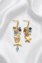 Fish Bone Sea Star Crystal Earrings - 2