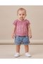Baby Girl Summer Denim Shorts and Floral Printed T-Shirt 6-9-12-18-24 Months 2-Piece Holiday Outfit Set
