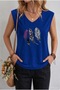 Patterned Feathers Printed Women's Oversize Sleeveless T-Shirt