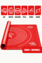 1 Piece Red Measured Silicone Dough Rolling Mat, Pizza Baklava Pastry Ravioli Cake Dough Kneading Mat 40Cmx50Cm - 4