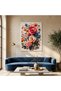 Embossed Appearance Colorful Flower Canvas Painting |   3D Effect Modern Floral Wall Painting |   Frameless Premium Print - 3
