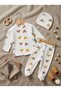 3-Piece Fabric Newborn Baby Girl - Boy Bodysuit Set Seasonal 0-3 Months - 3