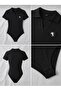 Polo Collar Ribbed Lycra Premium Bodysuit - 2
