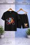 Kids' Cat Mouse Tm Jry Bike Printed Crew Neck T-Shirt - Shorts Set