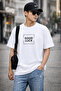 Good Luck Text Printed Unisex Oversize T-Shirt – Cotton Crew Neck Casual T-Shirt