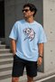 Tiger Power Symbol Printed Unisex Oversize T-Shirt – Cotton Crew Neck Casual T-Shirt
