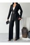 Pile Detail Belted Blazer Jacket and Trousers Two-Piece Set - 2