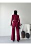 Pile Detail Belted Blazer Jacket and Trousers Two-Piece Set - 7