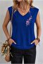 Pink Flowers Dalli Printed Women's Oversize Sleeveless T-Shirt
