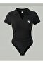 Polo Collar Ribbed Lycra Premium Bodysuit