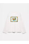 100% Cotton Oversize Fit Cartoon - Crew Neck Long Sleeve T-Shirt - 2