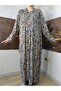 100% Cotton Viscose Belted Waist Collared Long Sleeve Buttoned Long Dress, Hijab Dress - 7