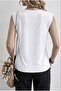 Cute Cat with Flowers Printed Women's Oversize Sleeveless T-Shirt - 2