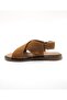 Genuine Leather Suede Women's Tan Sandals 26629 - 3
