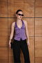 Zippered Satin Vest - Lilac |   Vmd2952 - 3