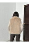 Artificial Fur Women's Vest – Zippered, Soft Textured - Stone |   Vmf2046 - 5
