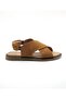 Genuine Leather Suede Women's Tan Sandals 26629 - 2