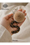 Leopard Patterned Leather Letter Keychain Charm with Pompom Bag Ornament Accessory with Hook Stylish Design for Women - 7