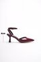 Women's Burgundy Patent Leather Heeled Shoes Tr03Ms02D - 4