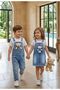 Girl's Strappy Denim Salopet Dress with Cute Teddy Bear Detail, Casual and Stylish for Holidays - 6