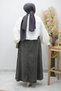 Pocketed Elastic Waist Denim Skirt Tsd260175 Anthracite - 6