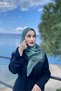 وشاح ناعم بنمط الفسيفساء باللون الأخضر - 2