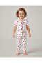 Girls' Mixed Heart Print 3-14 Years Summer Short Sleeve Buttoned Nightgown Pajama Set - 3