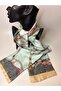 Green Chain Patterned Double-Sided Rectangular Long Scarf (14X150 cm) - 2