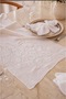 Spring Branch Embossed Detailed White Runner 40X140 Napkin Set 38X38 with Laces