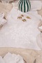 Spring Branch Embossed Detailed White Runner 40X140 Napkin Set 38X38 with Laces - 3