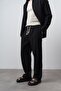 Men's R Embroidered Baggy Pants Black - 2