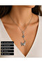 Butterfly Figured Dangle Necklace 316L Stainless Steel Women's Gift