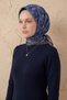 Soft Scarf Floral Line Dark Indigo 90X90