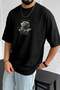 Men's Oversize Casual T-Shirt Black Rose Black - 4
