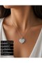 Evil Eye Beaded Heart Necklace Silver Color Women 316L Steel Gift